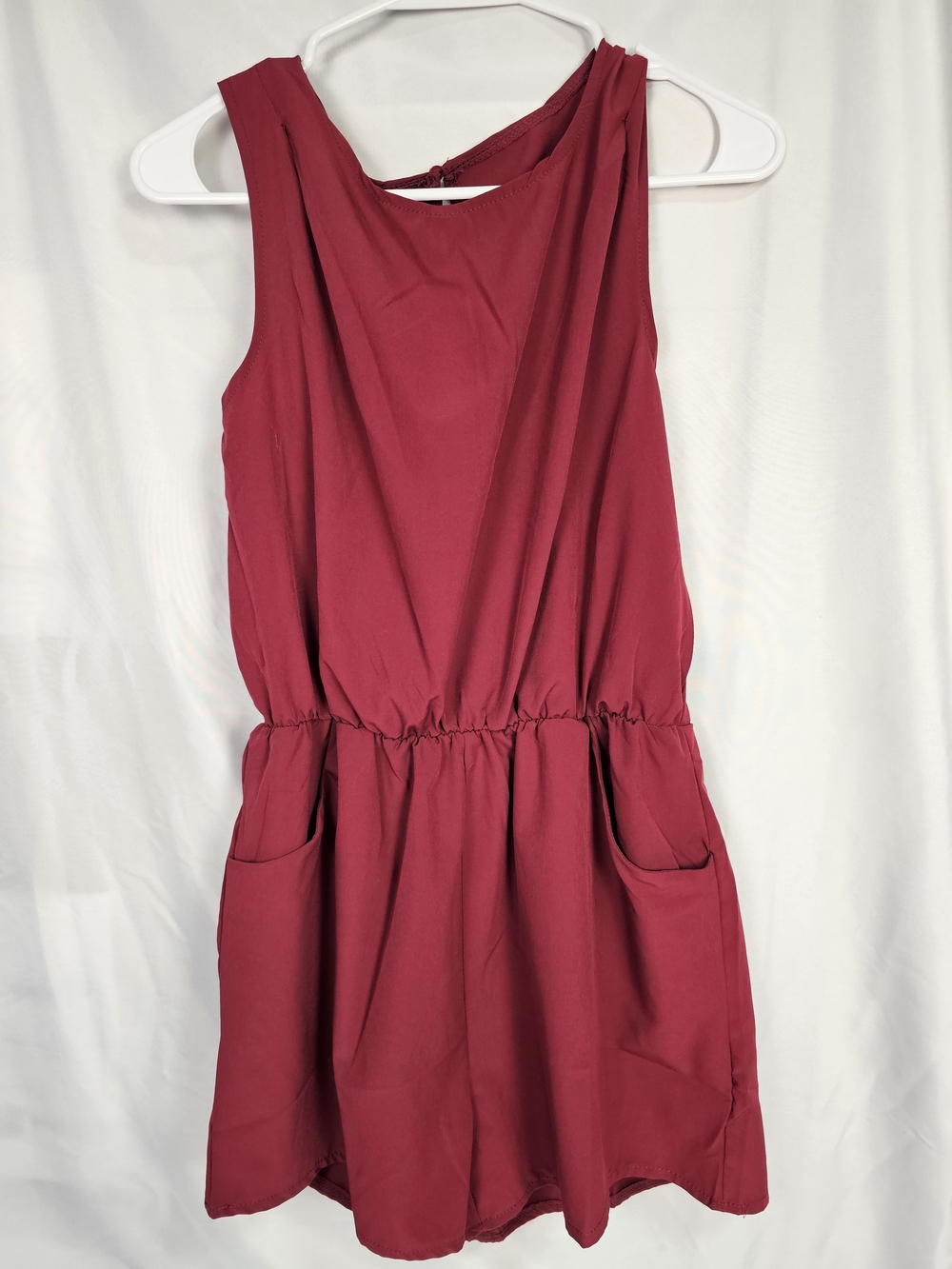 Acevog Sleeveless Romper in Berry Red